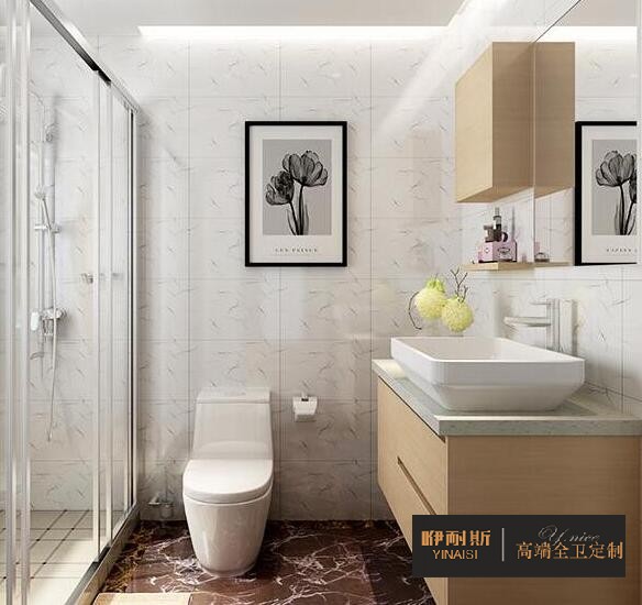 小巧的吊柜，滿足衛(wèi)生間日常收納;設(shè)置隔板，方便洗漱用品擺放。